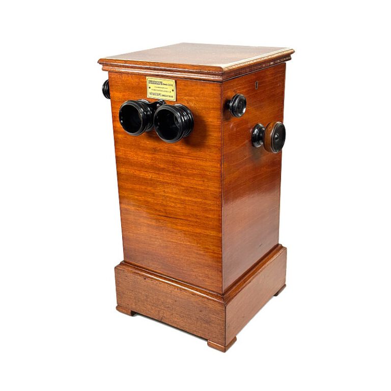 Chain-Stereoscope ‘Vues faites avec le Vérascope Enregistreur’ for 50 Views, early shop display piece