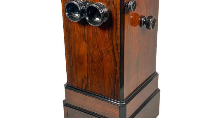 Chain-Stereoscope ‘Américain, double socle, pans coupés’, Rosewood