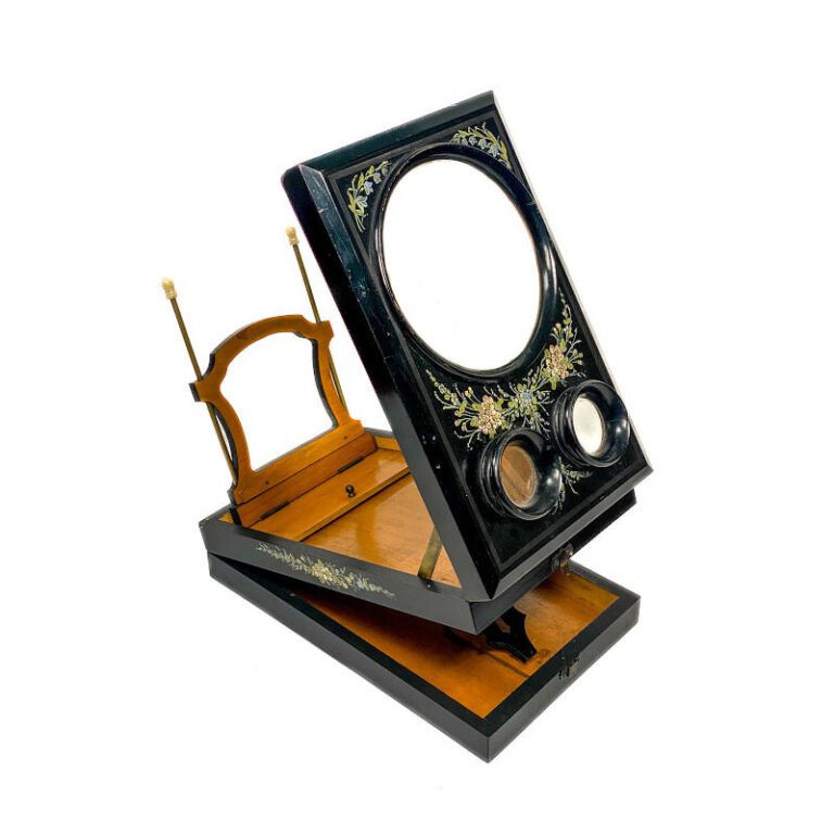 Foldable Pantoscope ‘à double socle’, Floral Decor