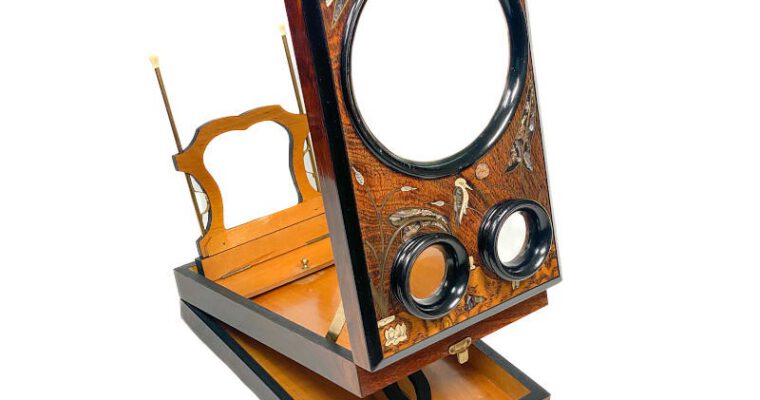 Foldable Pantoscope ‘à double socle’, Bird Decor, Luxe