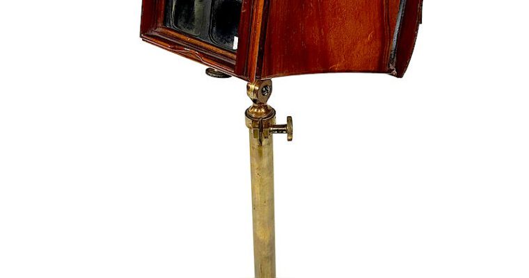 Brewster Stereoscope on Stand, Rosewood, Prismatic Lenses