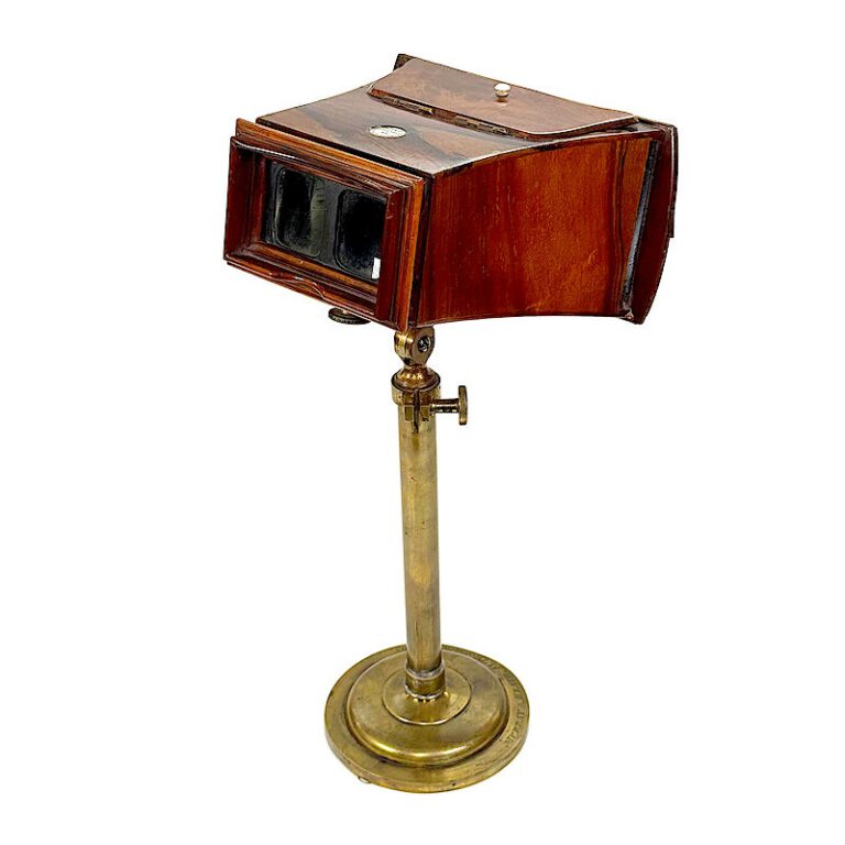 Brewster Stereoscope on Stand, Rosewood, Prismatic Lenses