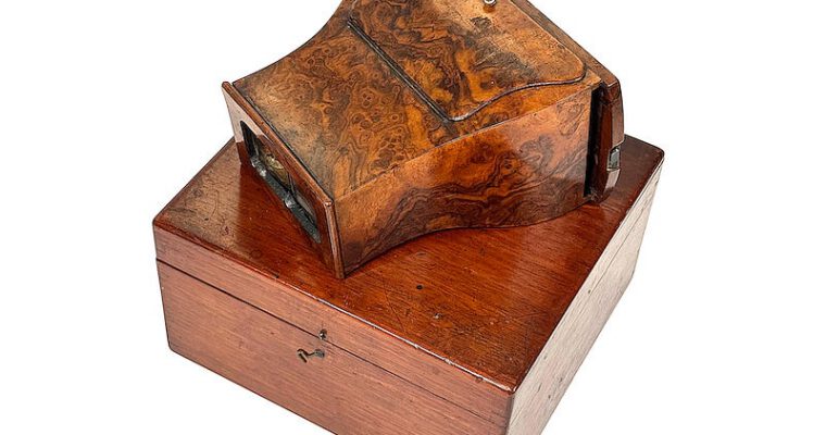 Brewster Stereoscope, Claudet Patent, Prismatic Lenses with Storage Box