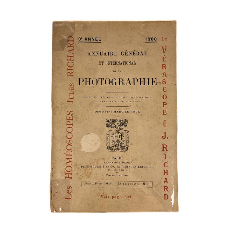 Annuaire Général et International de la Photographie 1900 (9th&nbsp;Year)