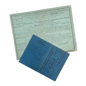 Personal travel documents ‘Congrès d’Oran’ of Jules Richard