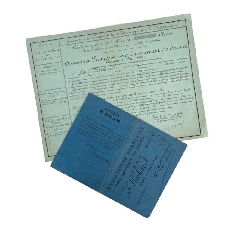 Personal travel documents ‘Congrès d’Oran’ of Jules Richard