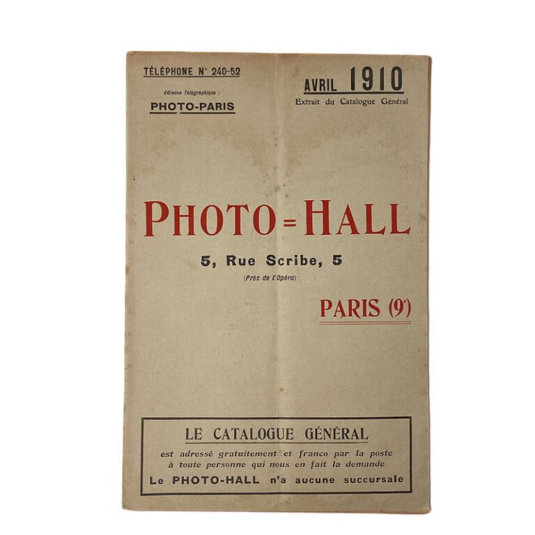 Catalogue Photo-Hall 1910
