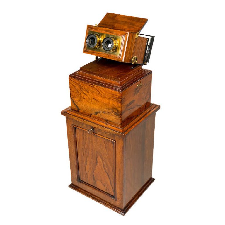 Boxed Stereoscope ‘The Achromatic Table Stereoscope’ with Original Storage Base