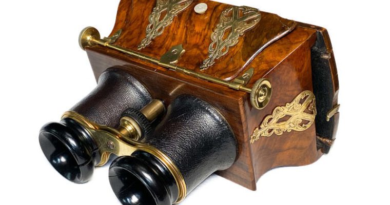 Binocular Stereoscope ‘The Exhibition Opera Stereoscope’, Brass Fittings, Luxe
