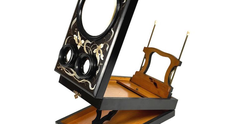 Foldable Pantoscope ‘à double socle’, Orchid Decor