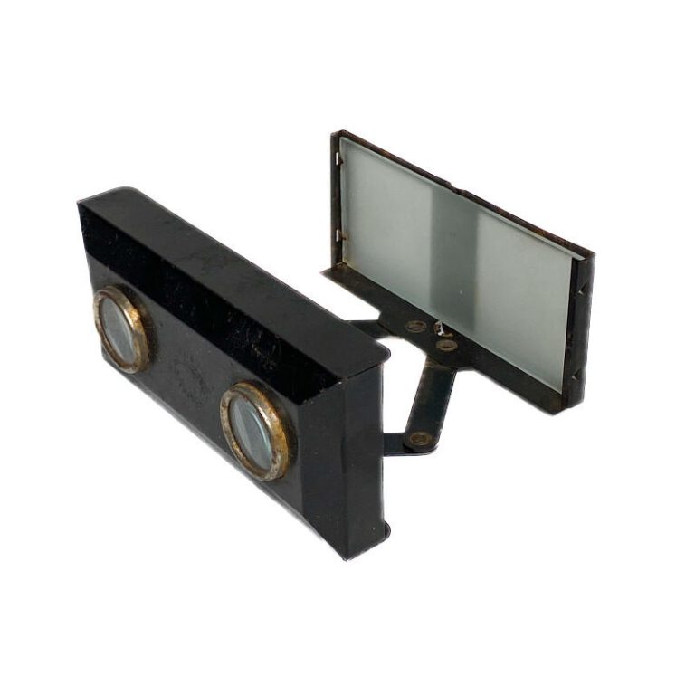 Foldable Stereoscope ‘en tôle vernie noire’, Metal