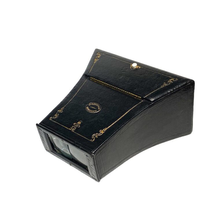 Brewster Stereoscope, Black Leather, Prismatic Lenses