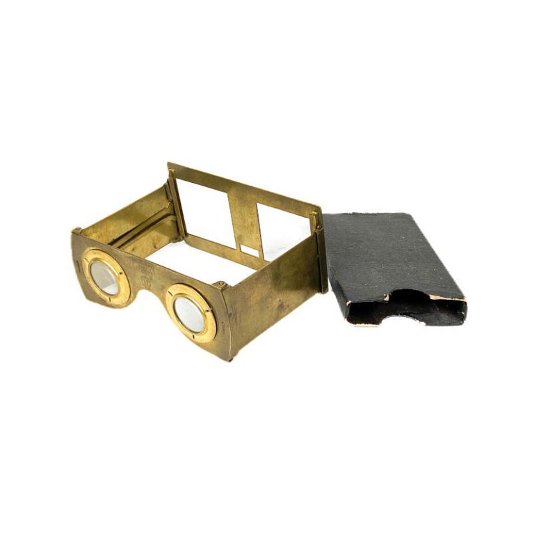 Foldable Stereoscope ‘Stéréoscope pliant en laiton’ with Original Storage Box