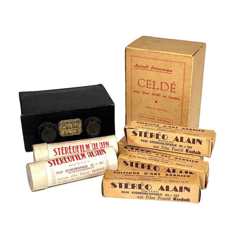 Stereoscope ‘Celdé’, with roll film&nbsp;set