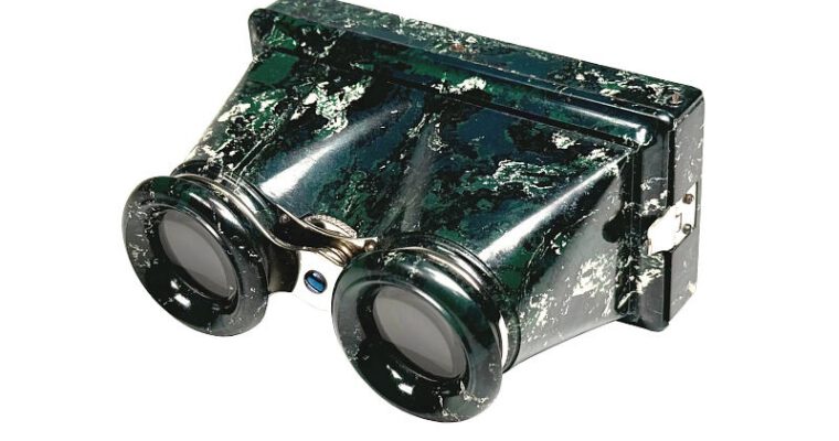 Stereoscope ‘en ivorine’ marbled design