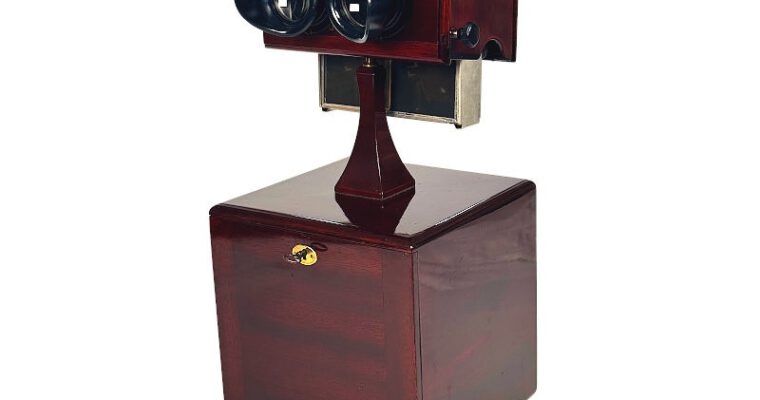 Tray-Stereoscope ‘Planox Apéscope sur socle’ with Storage Cabinet