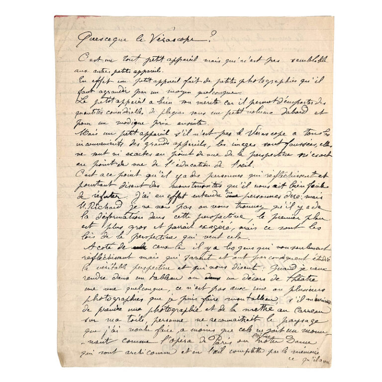 Autograph ‚Quesceque le Verascope‘