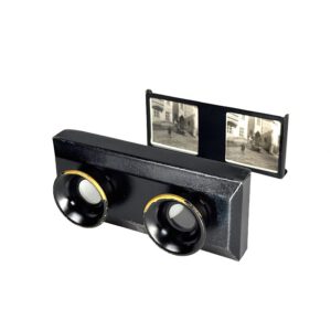 Foldable Stereoscope ‚en tôle vernie noire‘, Metal, with Original Storage Box (SH181)