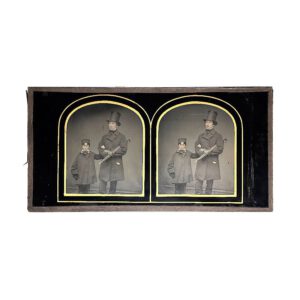 Stereo Ambrotype of a father with his son (V013)
