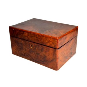 Brewster Stereoscope, Claudet Patent, Burl Walnut with Matching Card Storage Box (SH185)
